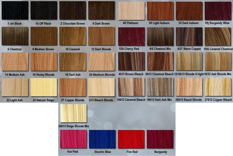 Hair Treats Extensions Color Chart